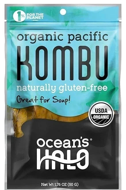 Organic Pacific Kombu Seaweed, Great for Miso Soup, Shelf-Stable Dried, 1.76