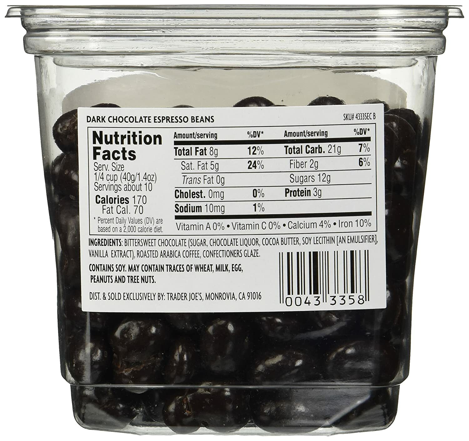 Trader Joe’s Dark Chocolate Covered Espresso Beans 14 oz