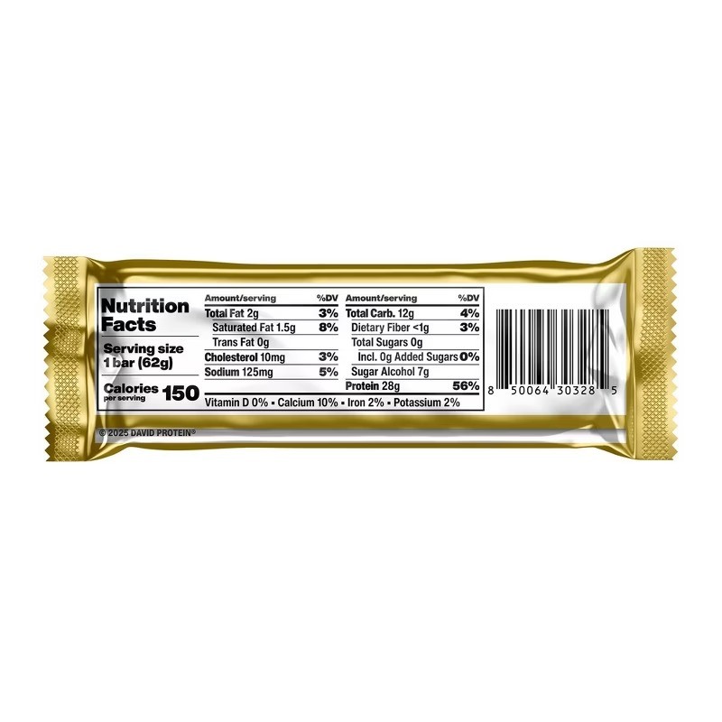 David Protein Gold Cinnamon Roll Bars 28g Protein 4ct Ready to Eat Creamy