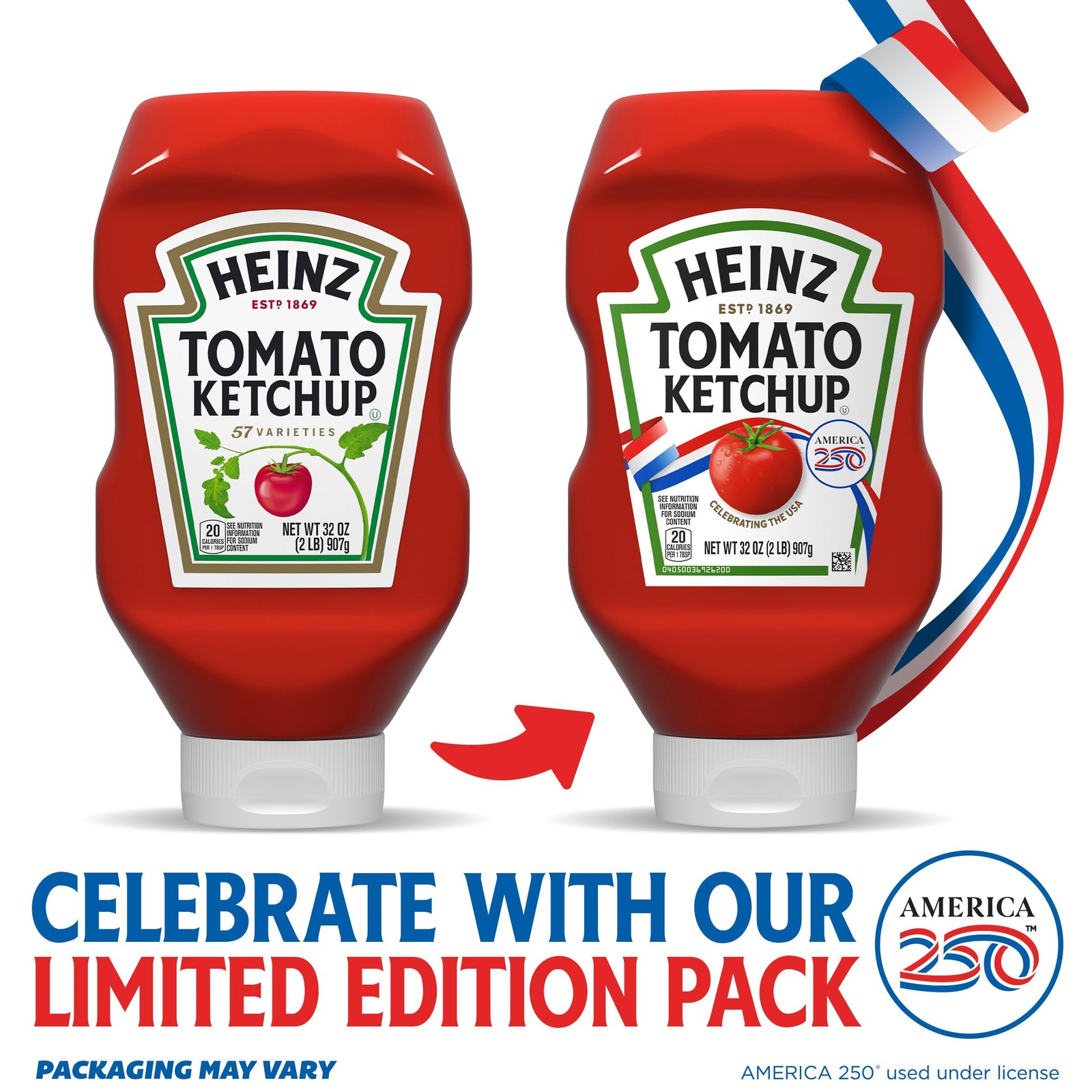 Heinz Tomato Ketchup Inverted Squeeze Bottle, 1 32 Ounce (Pack of 1), red