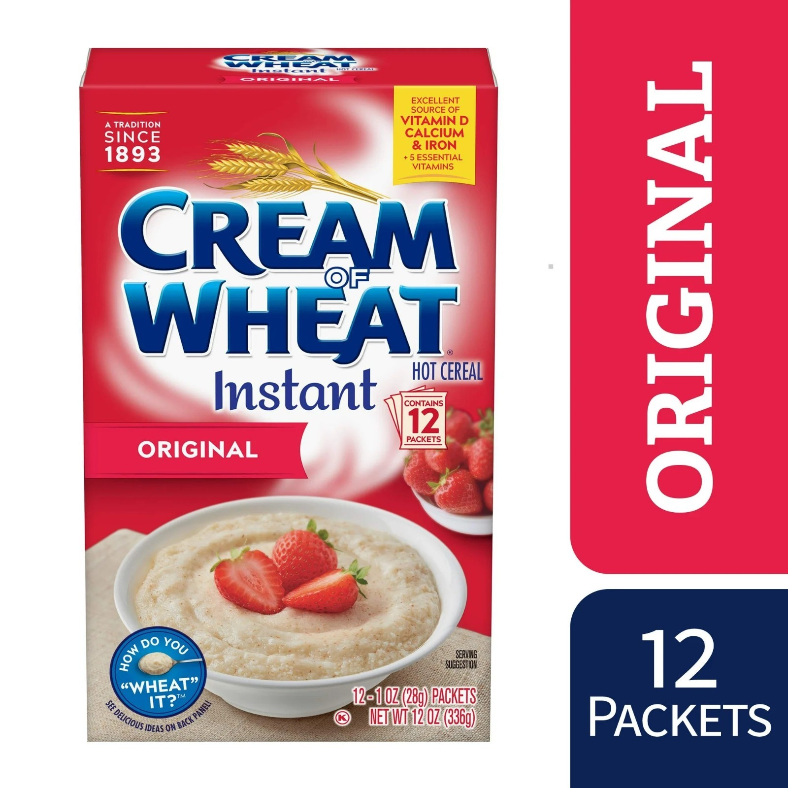 Cream of Wheat Instant ORIGINAL Hot Cereal 12 Packets in 1 Box 12 oz – 3 PACK