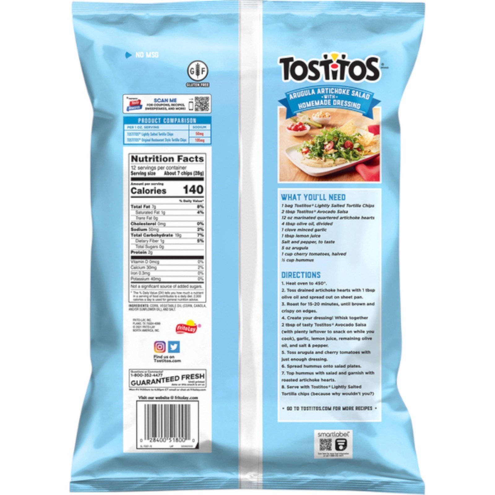 (3 Pack) Tostitos Lightly Salted Restaurant Style Tortilla Chips 12 oz Bags