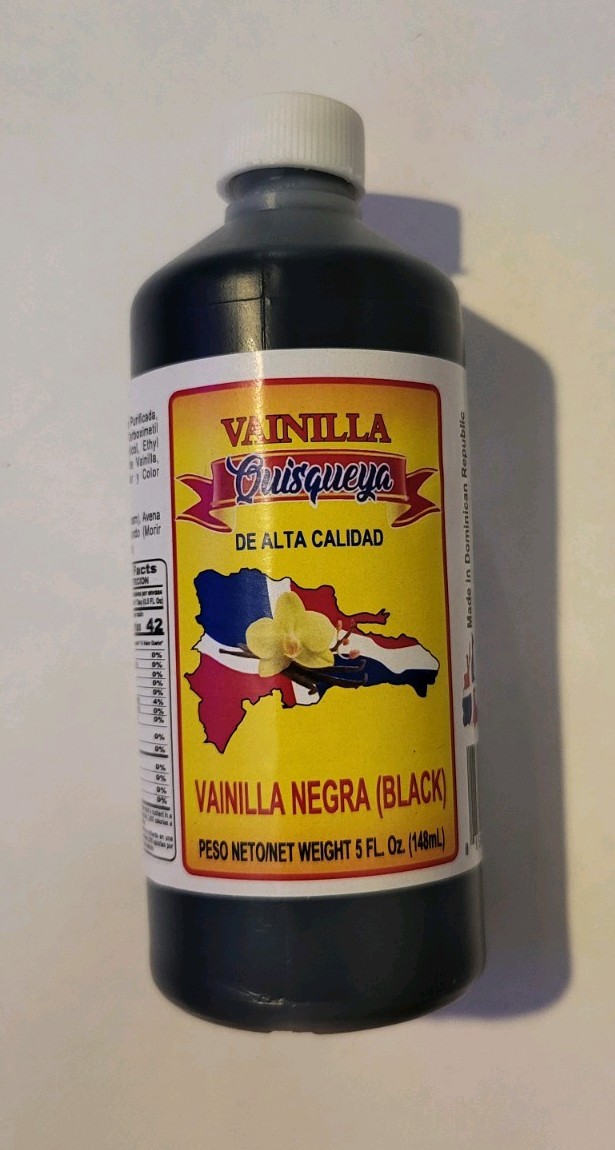 Quisqueya Dominican Vanilla Extract Negra (Black) Calidad 5 Oz-148 mL