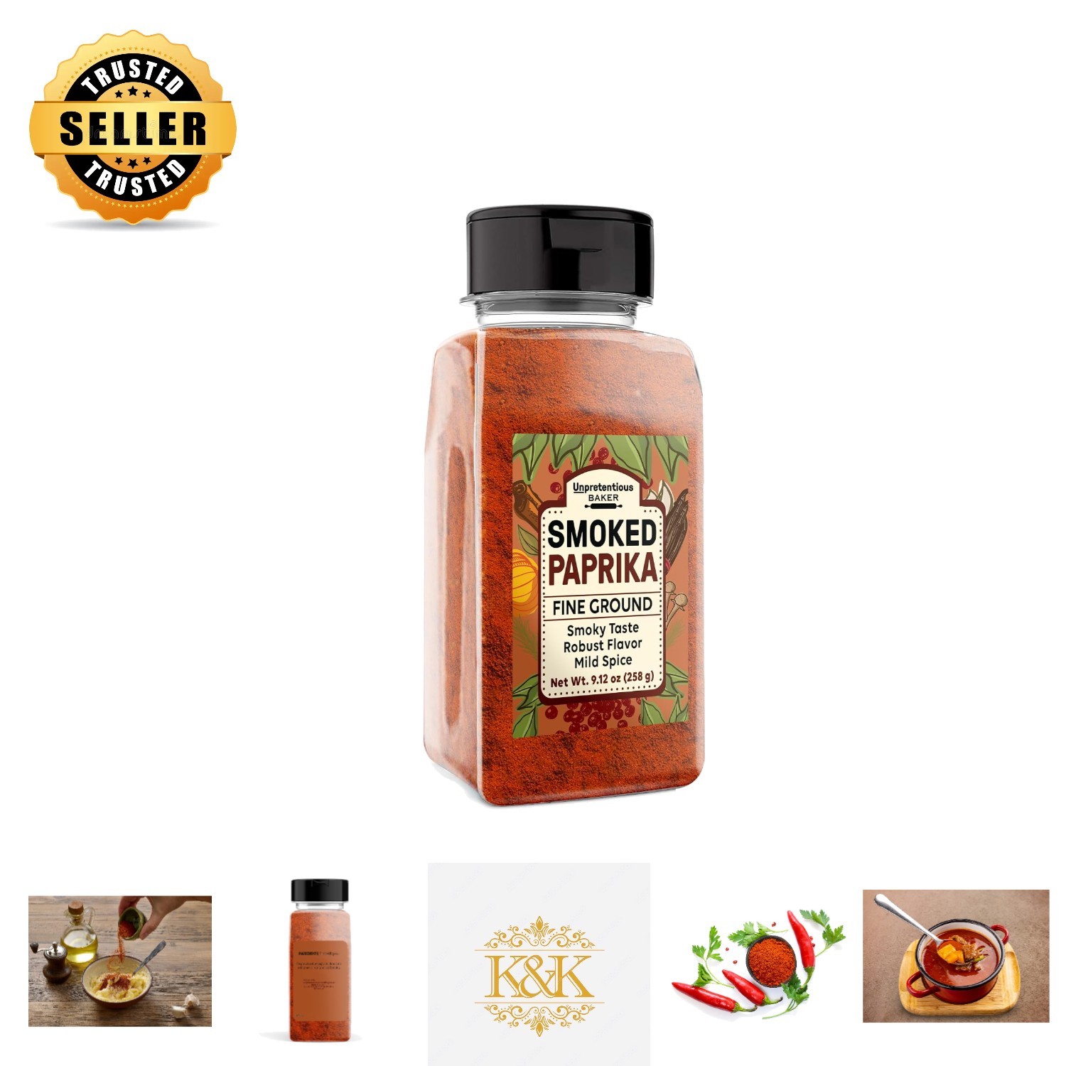 9.2oz Baker Smoked Paprika – Natural Spice with Strong Flavor for Every Kitchen