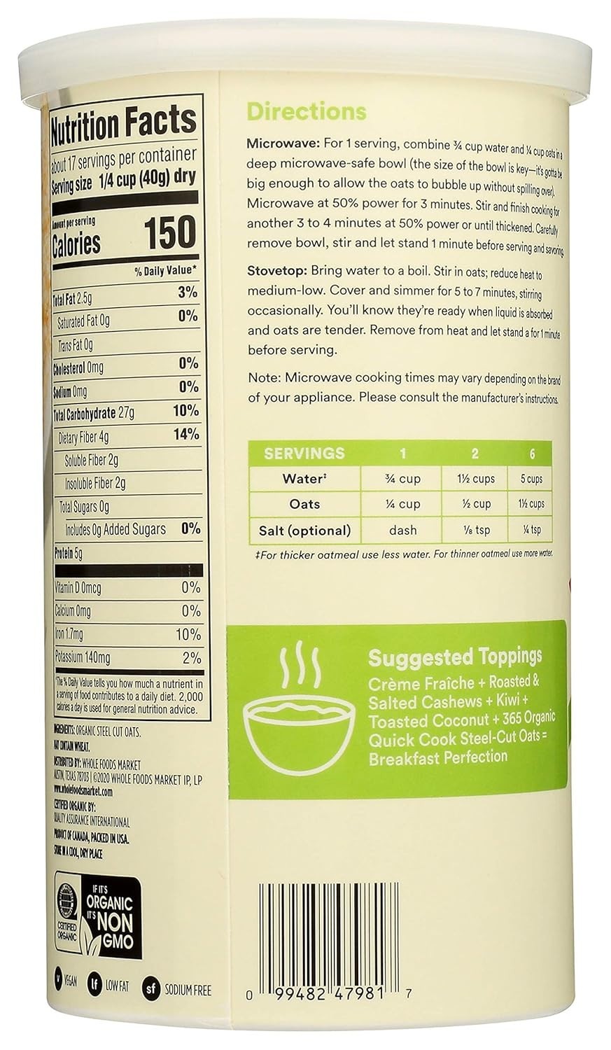 Delicious Quick Cook Organic Steel Cut Oats, 24oz (2-Pack) for Effortless Meals