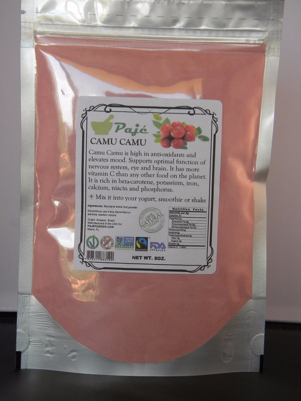CAMU CAMU fruit powder 4oz 8oz 12oz 16oz 1lb 24oz 32oz 2lb 4lb 8lb – Paje brand
