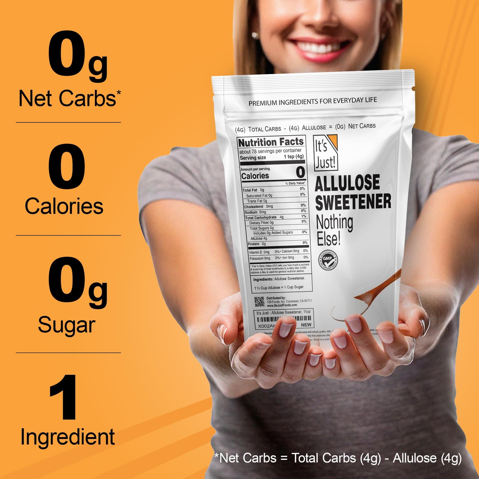 It’s Just – Allulose, Sugar Substitute, Keto Friendly 11 Ounce (Pack of 1)
