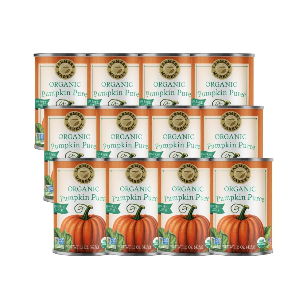 Farmer’s Market Foods Canned Organic Pumpkin Puree, 15 15 Ounce (Pack of 12)