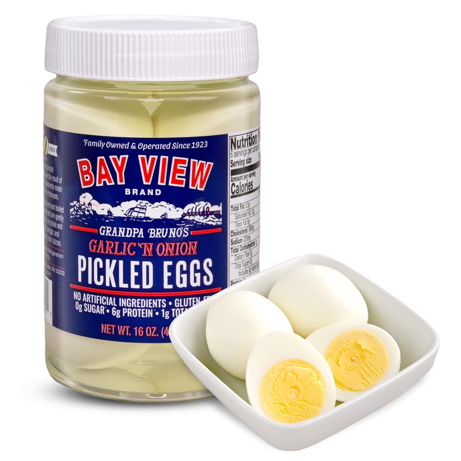 Pickled Eggs Garlic Onion No Artificial Ingredients Gluten Free 16oz