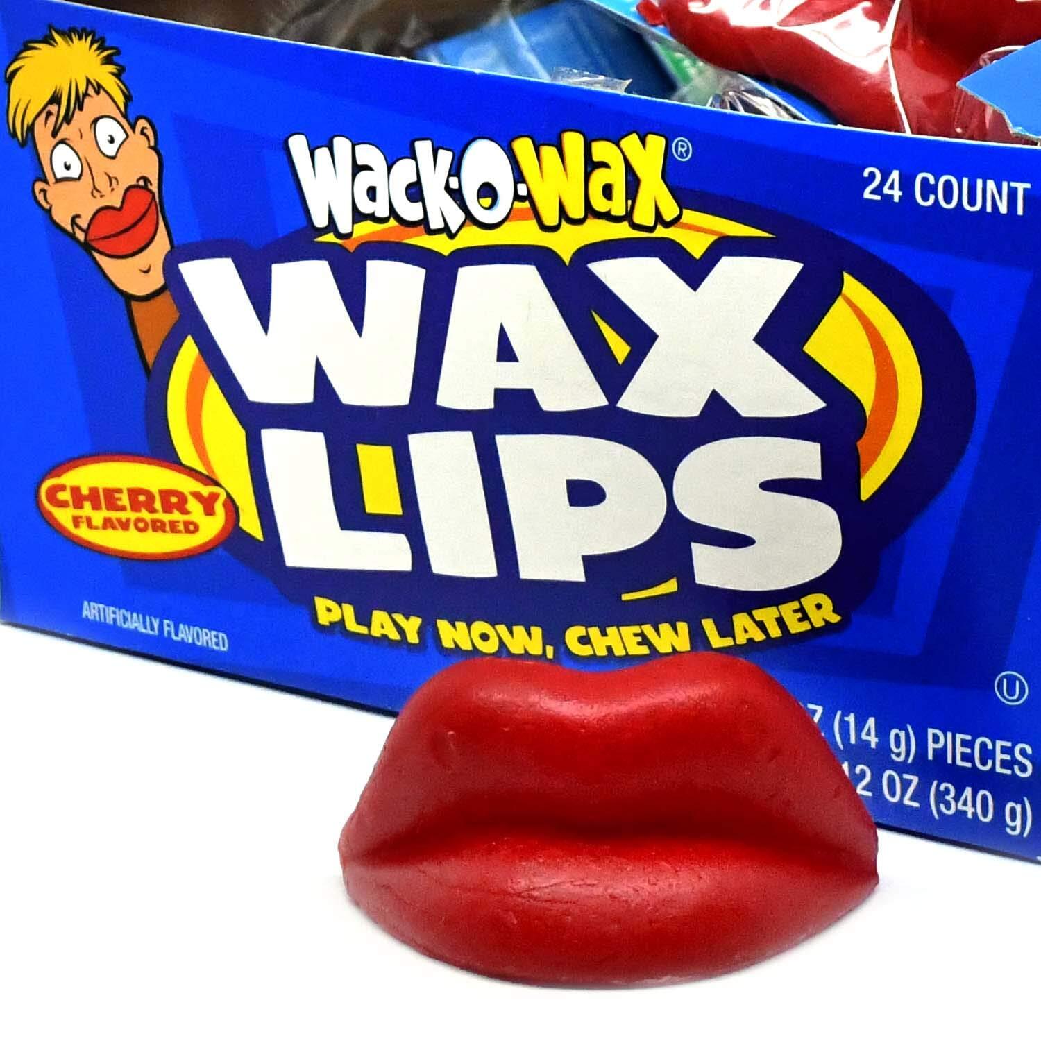 24 Count Cherry Flavor Wack O Wax Lips Fun Treat for Parties Halloween