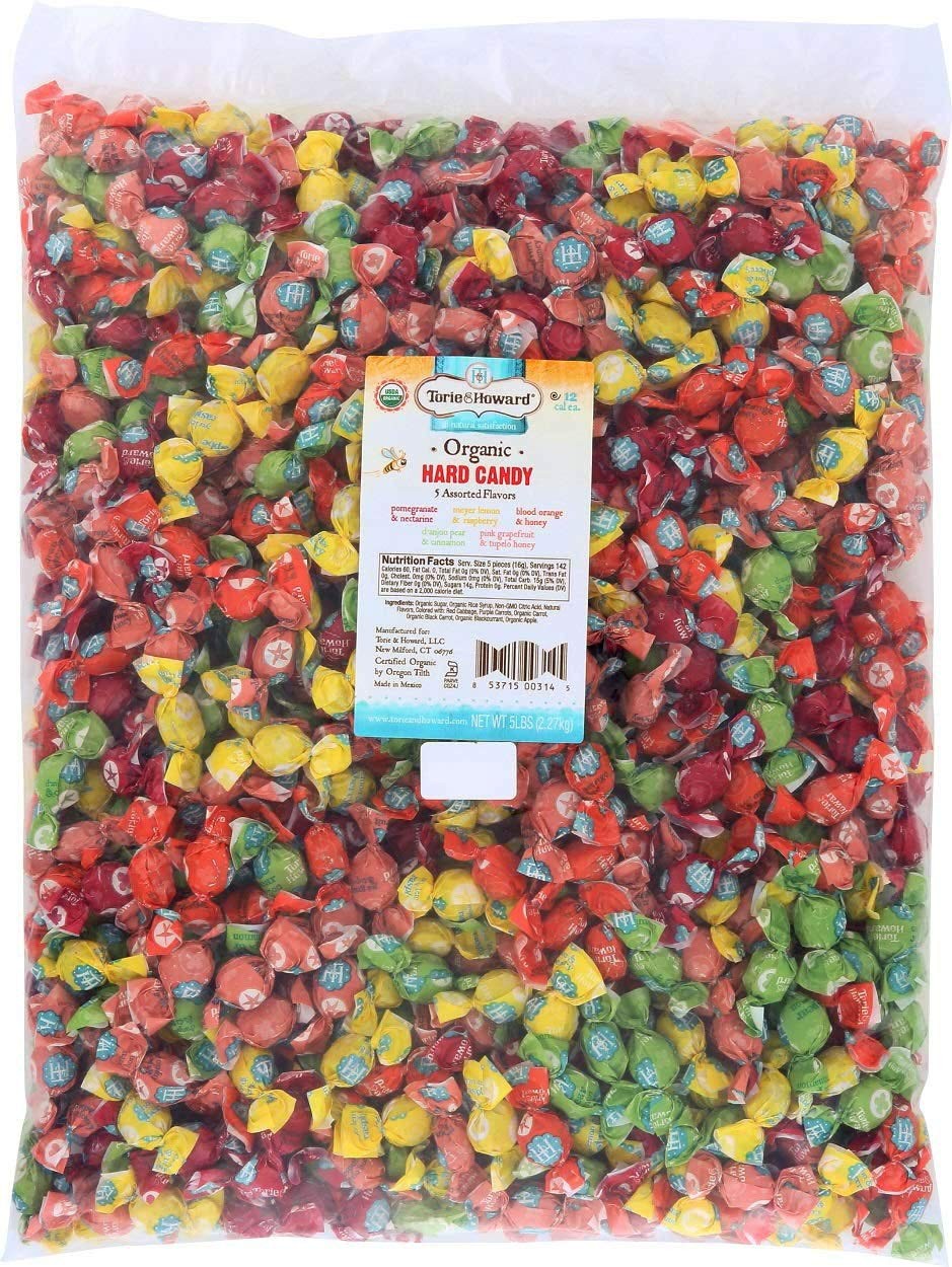 Torie and Howard Organic Hard Candy Bulk Candy, Five Assorted Flavors, 5 poun…