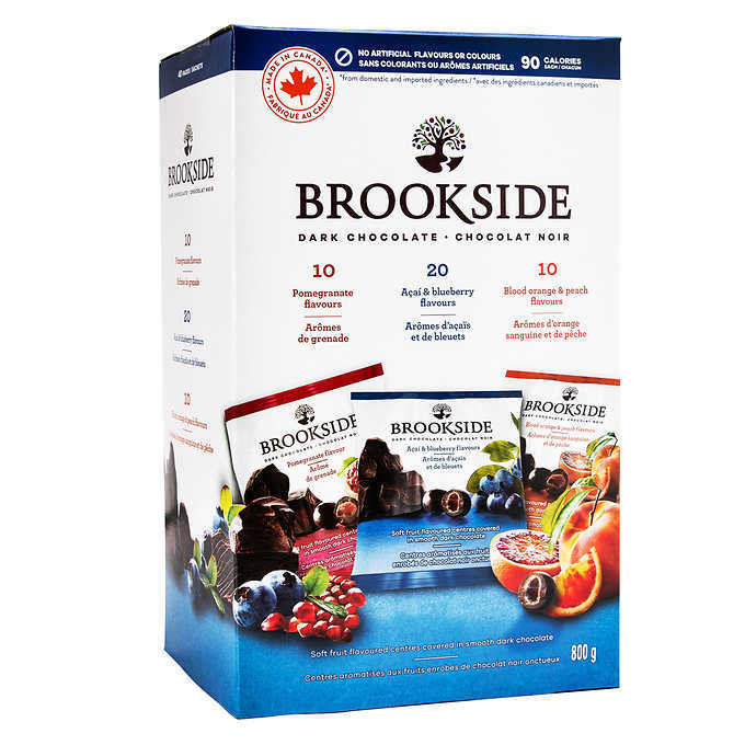 Box Brookside Dark Chocolate, Assorted Flavours, 40 × 20 g (0.70 oz) From Canada