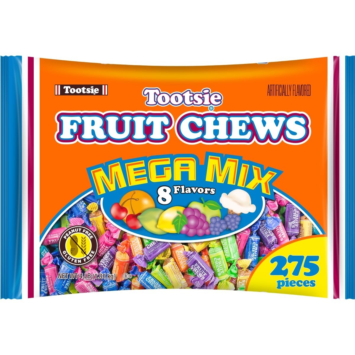 Fruit Chews Mega Mix 8 Flavors- 4 Pounds of Soft Fruity Rainbow Candy – 5 Cla…