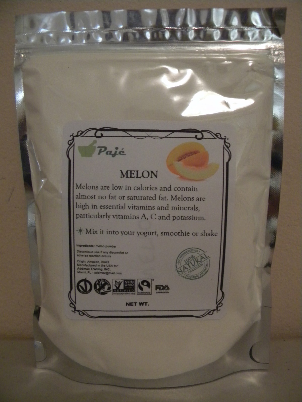 Melon fruit powder 16oz 1lb PAJE – vitamins A, C, BEAUTY and minerals – PAJE