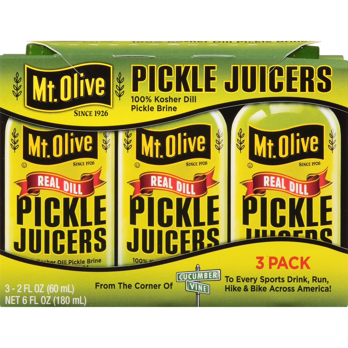 Mt. Olive 3 Pack 2 fl oz Bottles of Real Dill Pickle Juicers