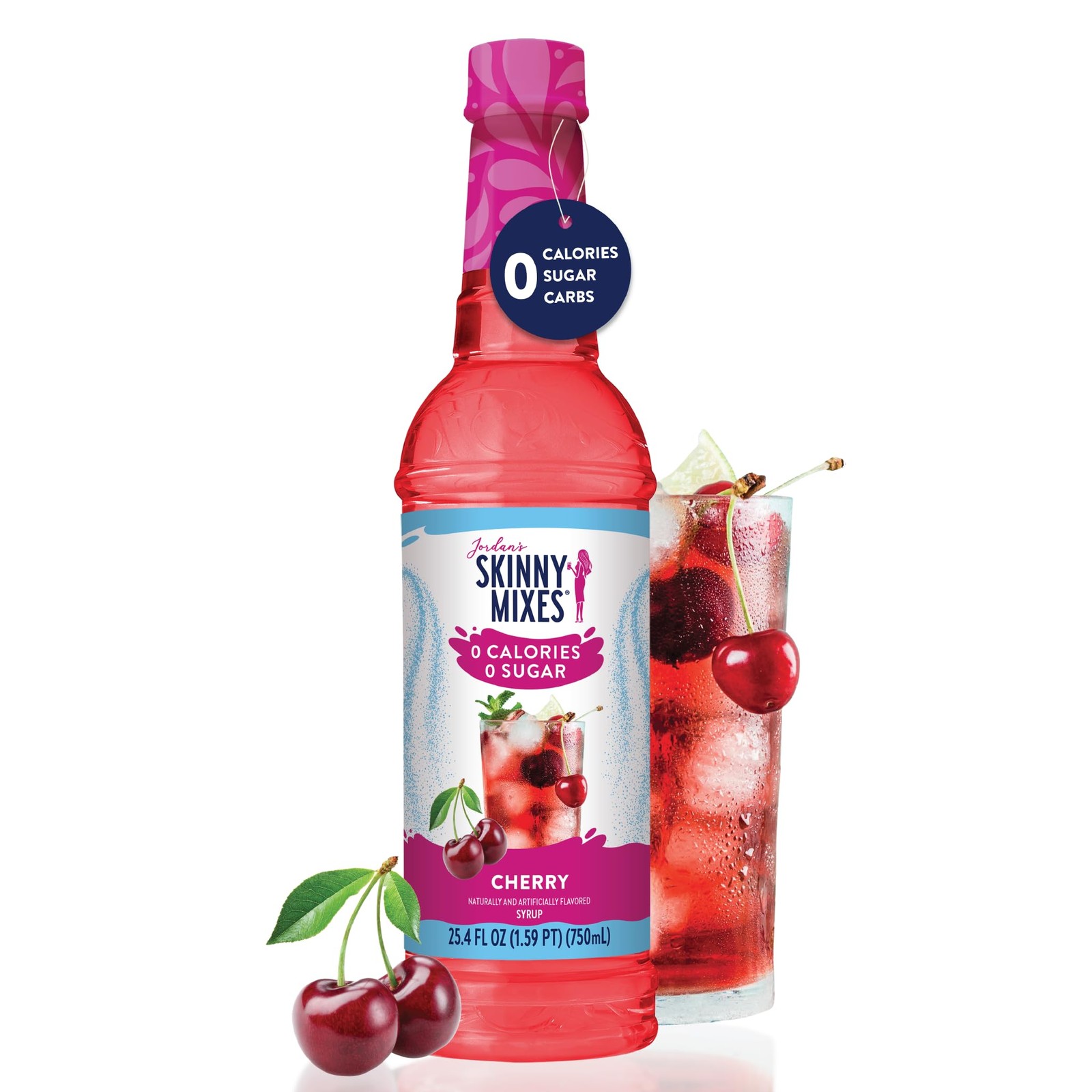 Jordan’s Skinny Mixes Sugar Free Syrup, Cherry Flavor, 25.4 Fl Oz (Pack of 1)