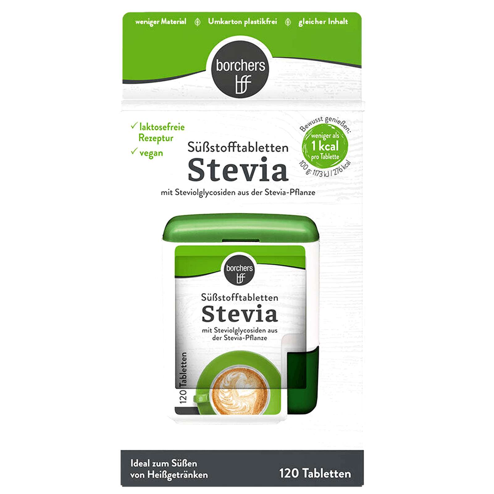 6G = 120 Pieces Borchers Stevia Sweetener Tablets 1 Kcal Per Tablet Lactose Free