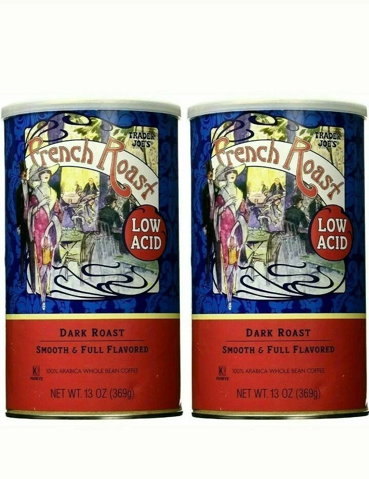2X Pack Trader Joe’s Low Acid French Roast Whole Bean Coffee 13 oz Each