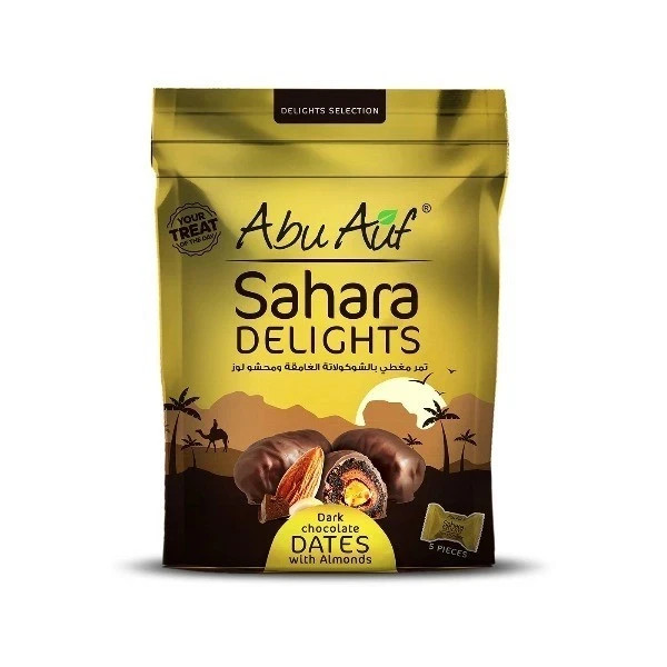 Abu Auf Sahara Dates Dark Chocolate With Almonds Healthy Organic Dates – 300 gm