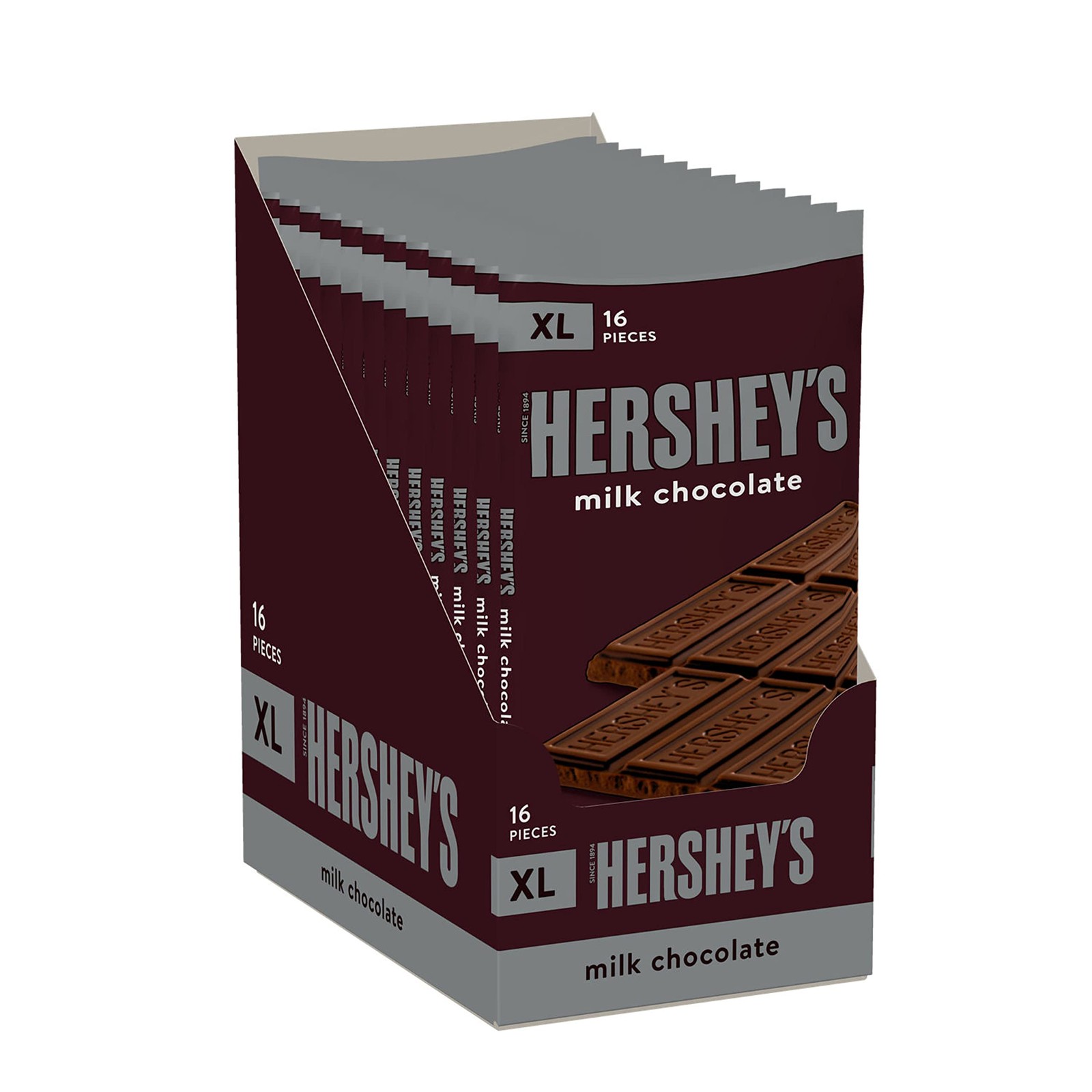 HERSHEY’S Milk Chocolate XL, Candy Bars, Halloween Candy, (12 Count, 16 Pieces)