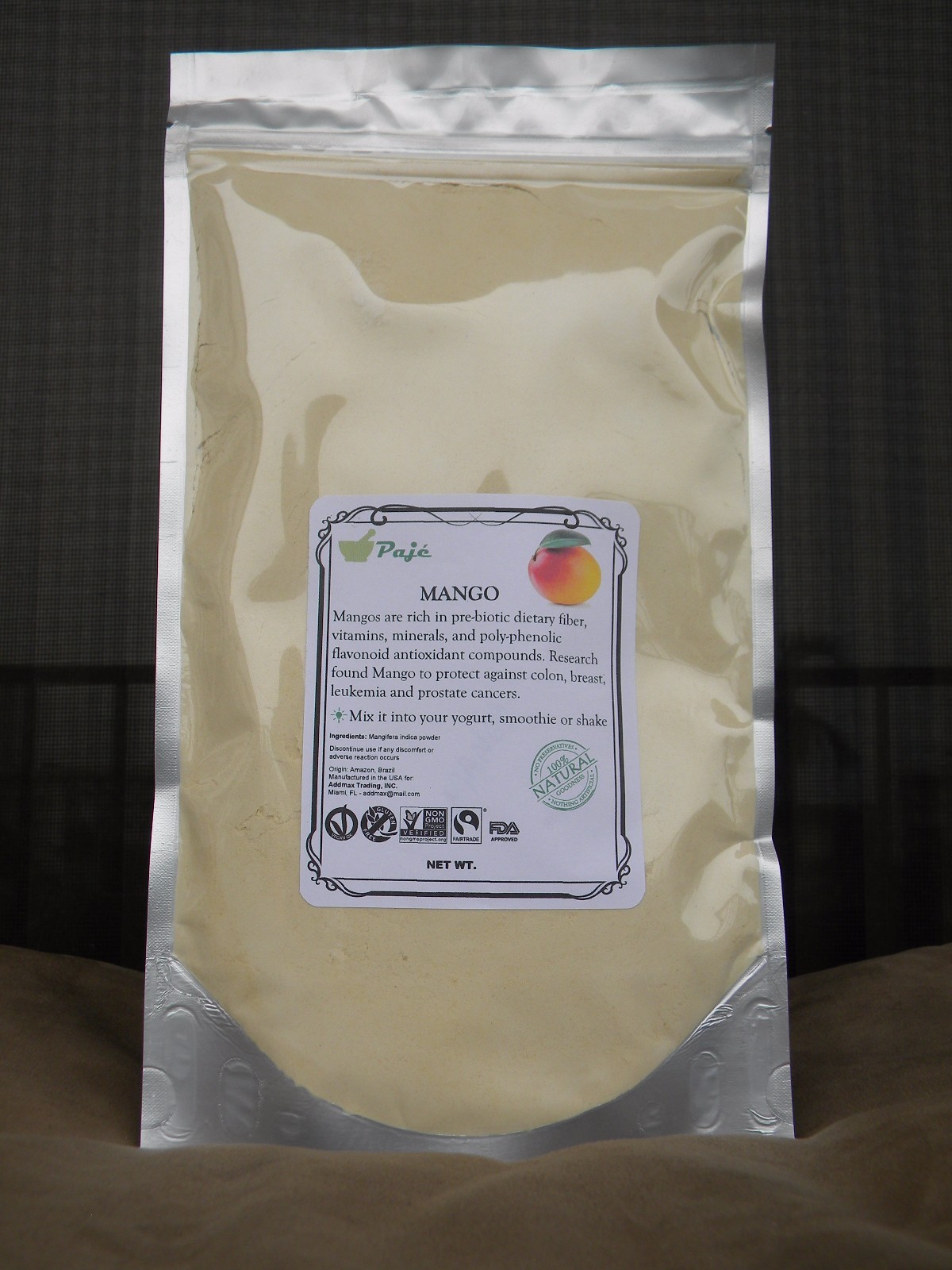 MANGO fruit powder 8oz 1/2lb PAJE ANTIOXIDANT , CLEAR SKIN, SUGAR control