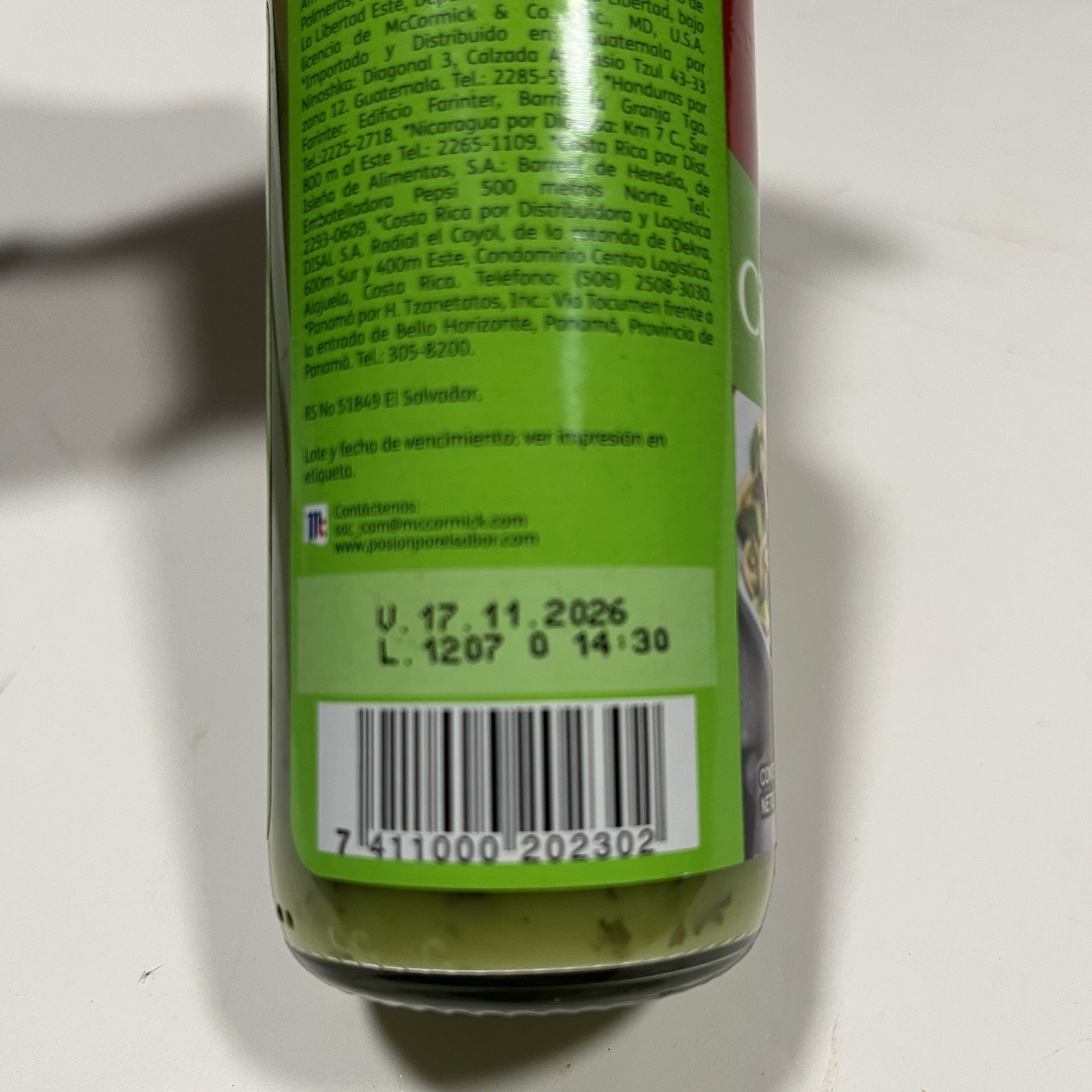 McCormick Salsa Cilantro Limon Lemon 5oz (148ml) One Bottle