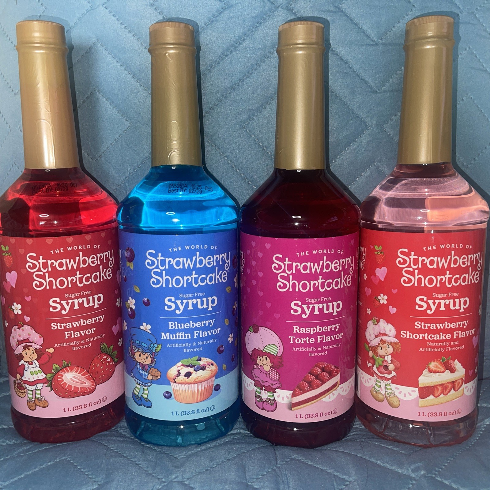 Complete Set of 4 Strawberry Shortcake Flavored Syrups 1 Liter Each. New Sealed