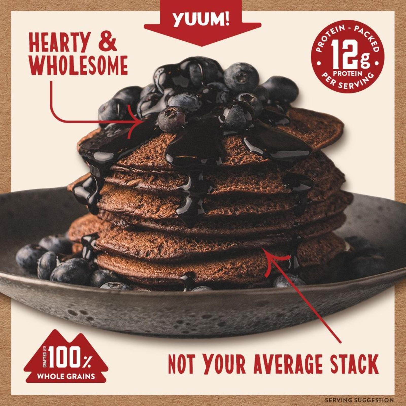 Protein Pancake Power Cakes, Flapjack and Waffle Baking Mix, Dark Chocolate, 18