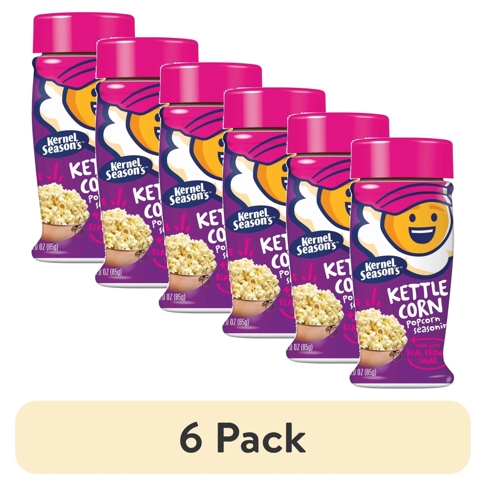 6-KERNEL SEASON’S KETTLE CORN POPCORN SALT/SEASONING 3 OZ EACH 07/15/2027