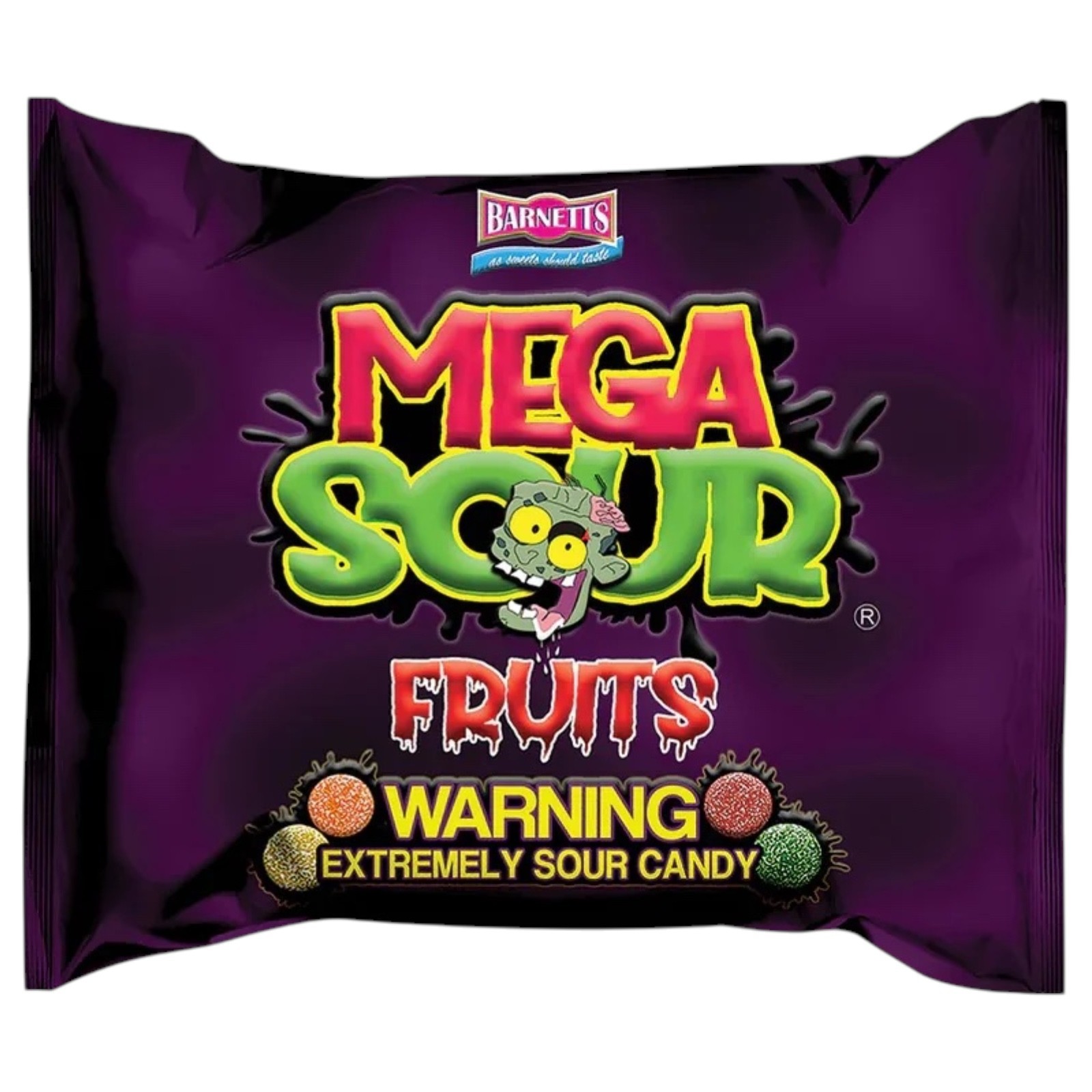 Barnett’s Mega Sour Fruits Candy 104g Extreme Sour Gluten Free Candy EXP 2/1/28