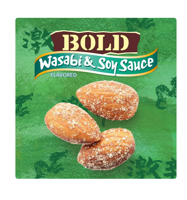 Blue Diamond Almonds, BOLD Flavored Wasabi & Soy Sauce Snack Nuts Perfect for Lu