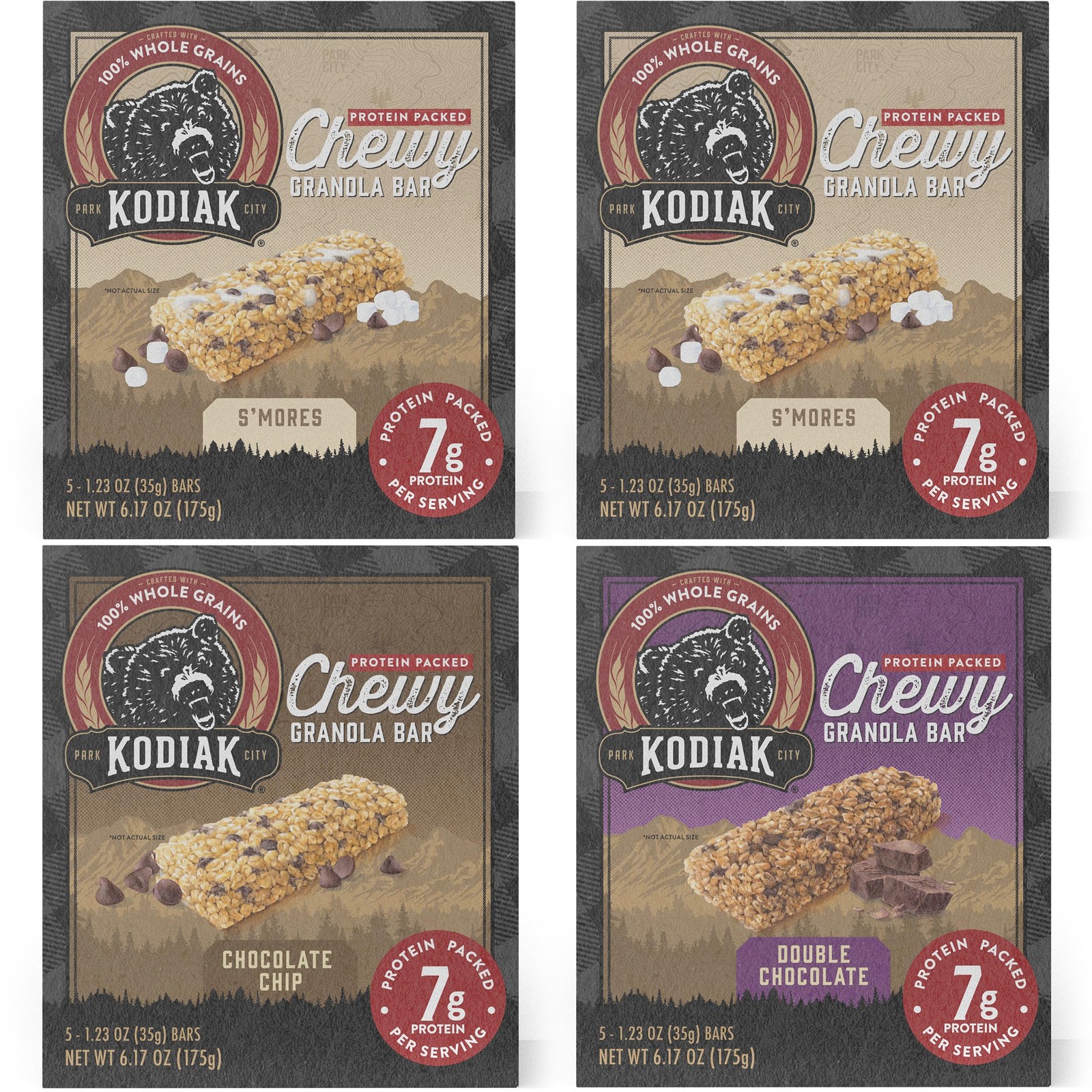 Chewy Granola Protein Bars Variety S’mores Chocolate Chip Whole Grain 20 Bars