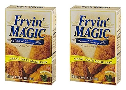 Fryin’ Magic Seasoned Coating Mix for Chicken/Fish/Pork – 2 Pack of 16 oz boxes