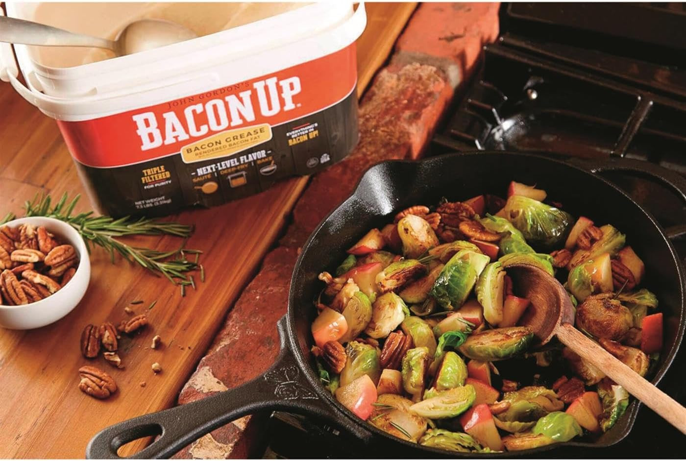 Rendered Bacon Grease Bacon Fat 14 oz Tub For Frying Cooking Baking Shelf Stable