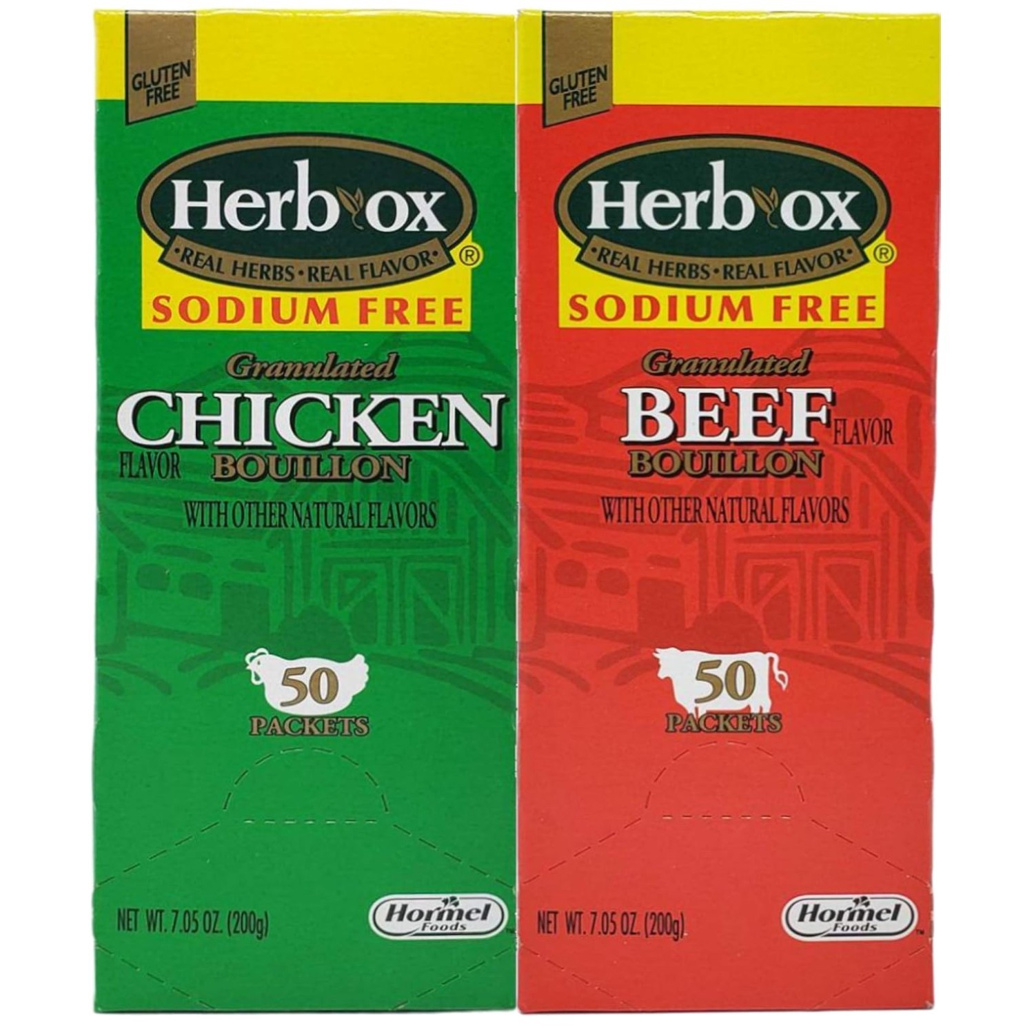 Herb-Ox Bouillon Bundle, 100 Packets, Beef & Chicken