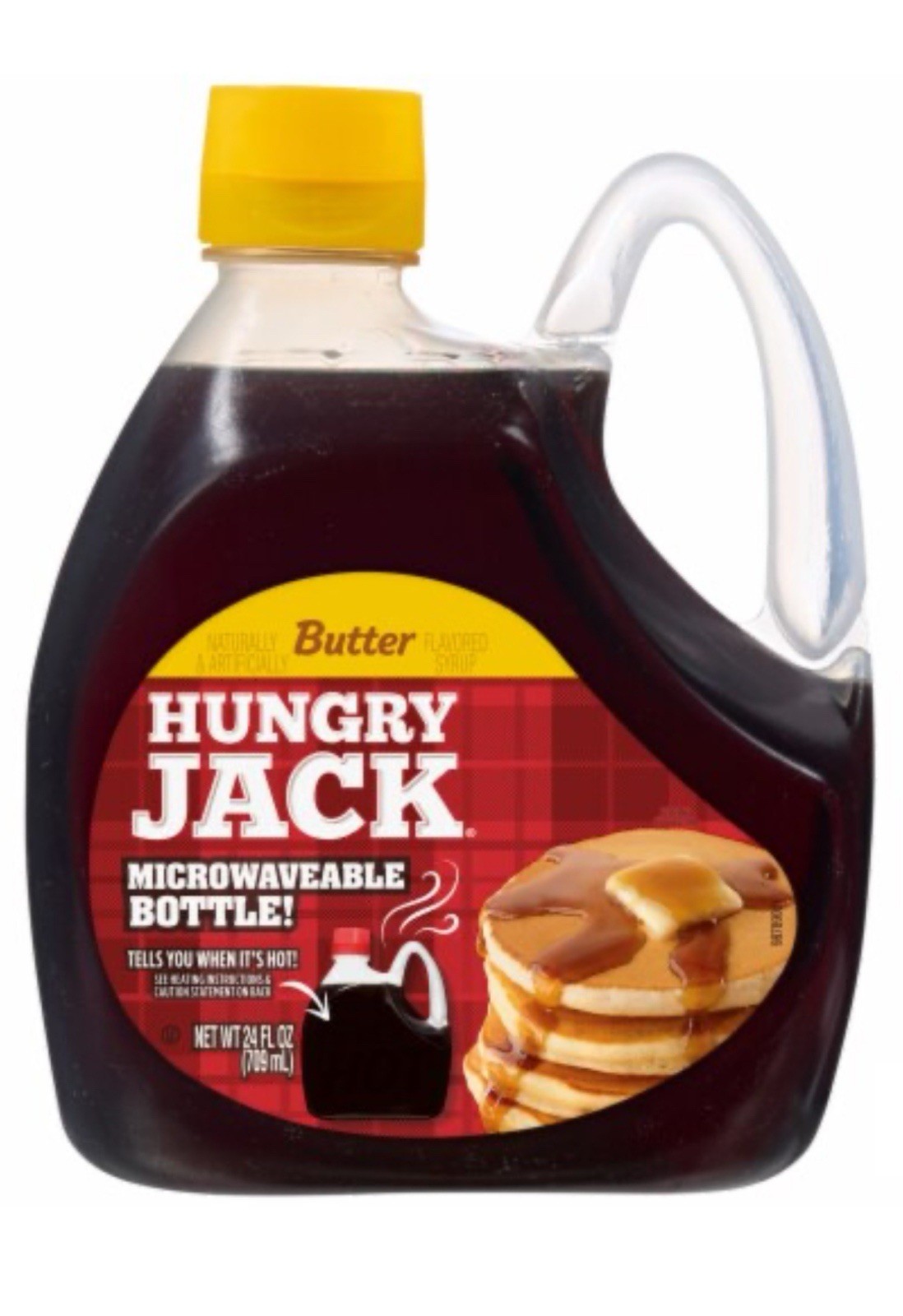 ⚫️ New Hungry Jack BUTTER Pancake Microwaveable Bottle Pancake Syrup 24 FL OZ