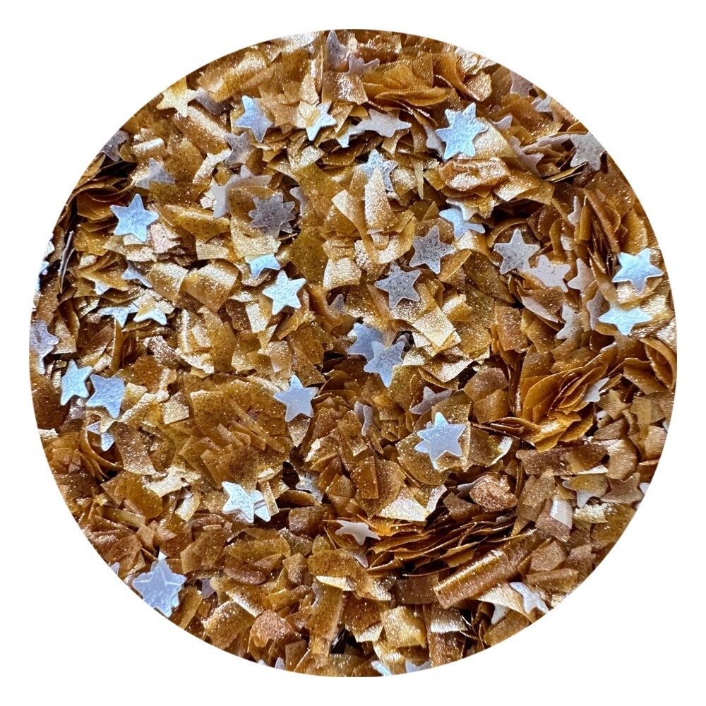 Edible Glitter ROSE BRONZE STARS Sparkles food decorating 1/4 oz by OH SWEET ART