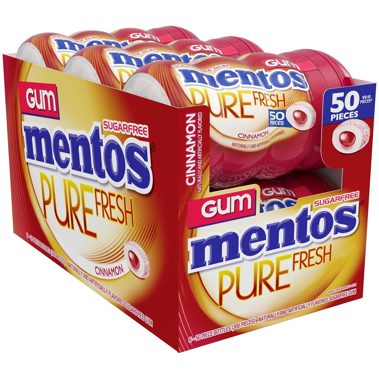 Pure Fresh Sugar Free Chewing Gum Variety Pack 50 Count 6 Bottles