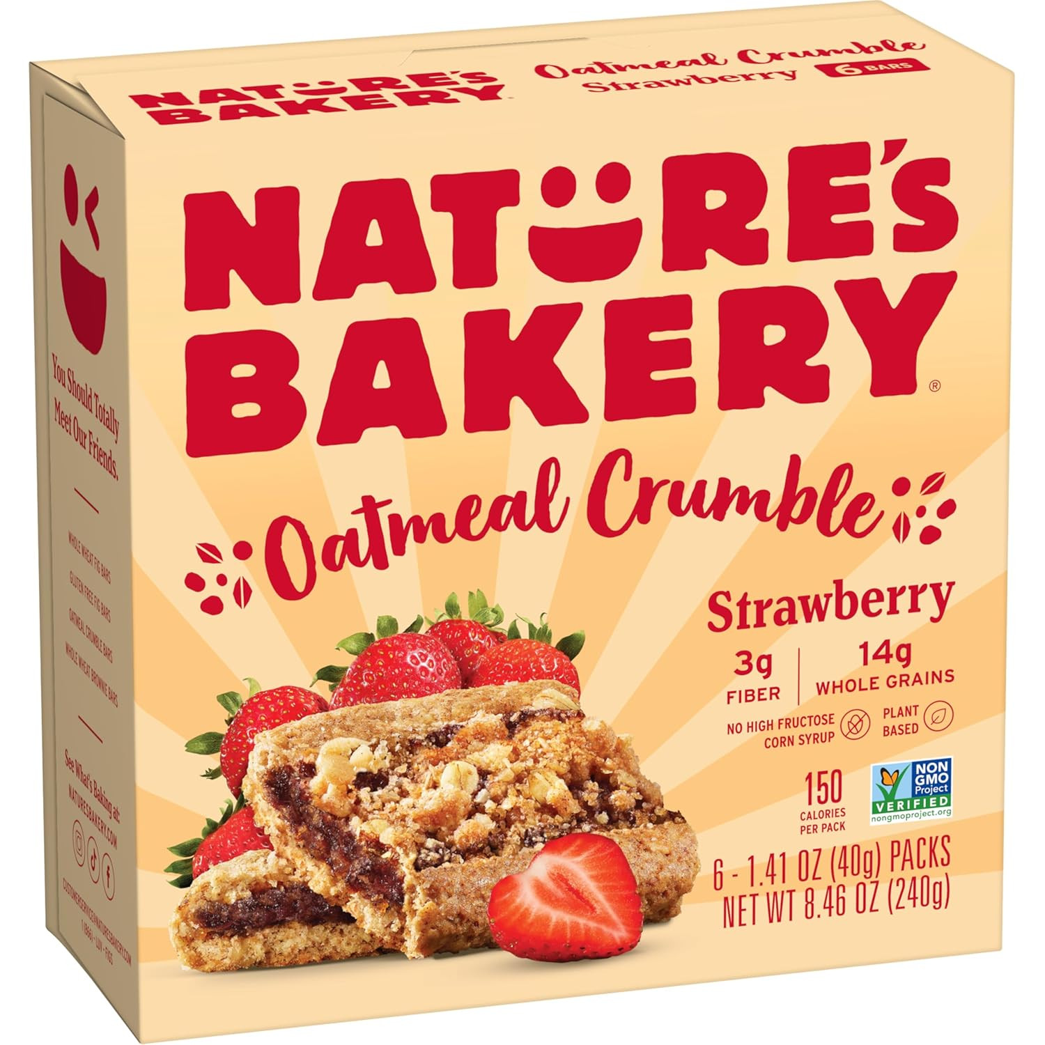 Nature’S Bakery Oatmeal Crumble Bars, Strawberry, Real Fruit, Vegan, Non-Gmo, Br