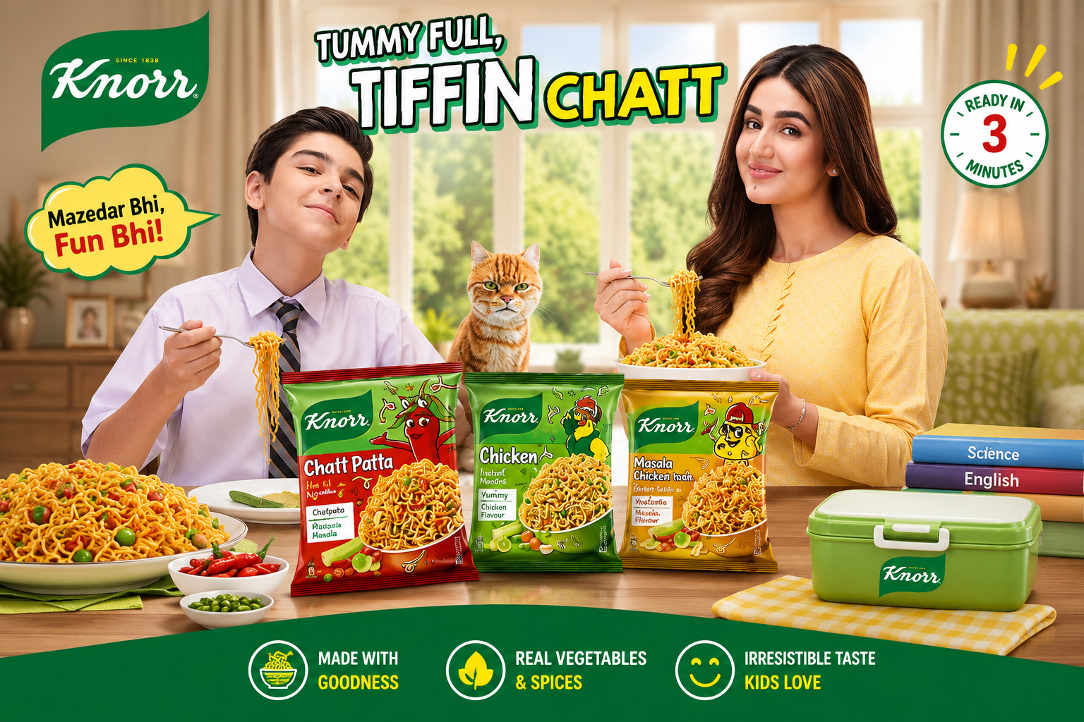 Pack of 24 Knorr Chicken Instant Noodles 50g Halal Quick Easy Meal Bulk