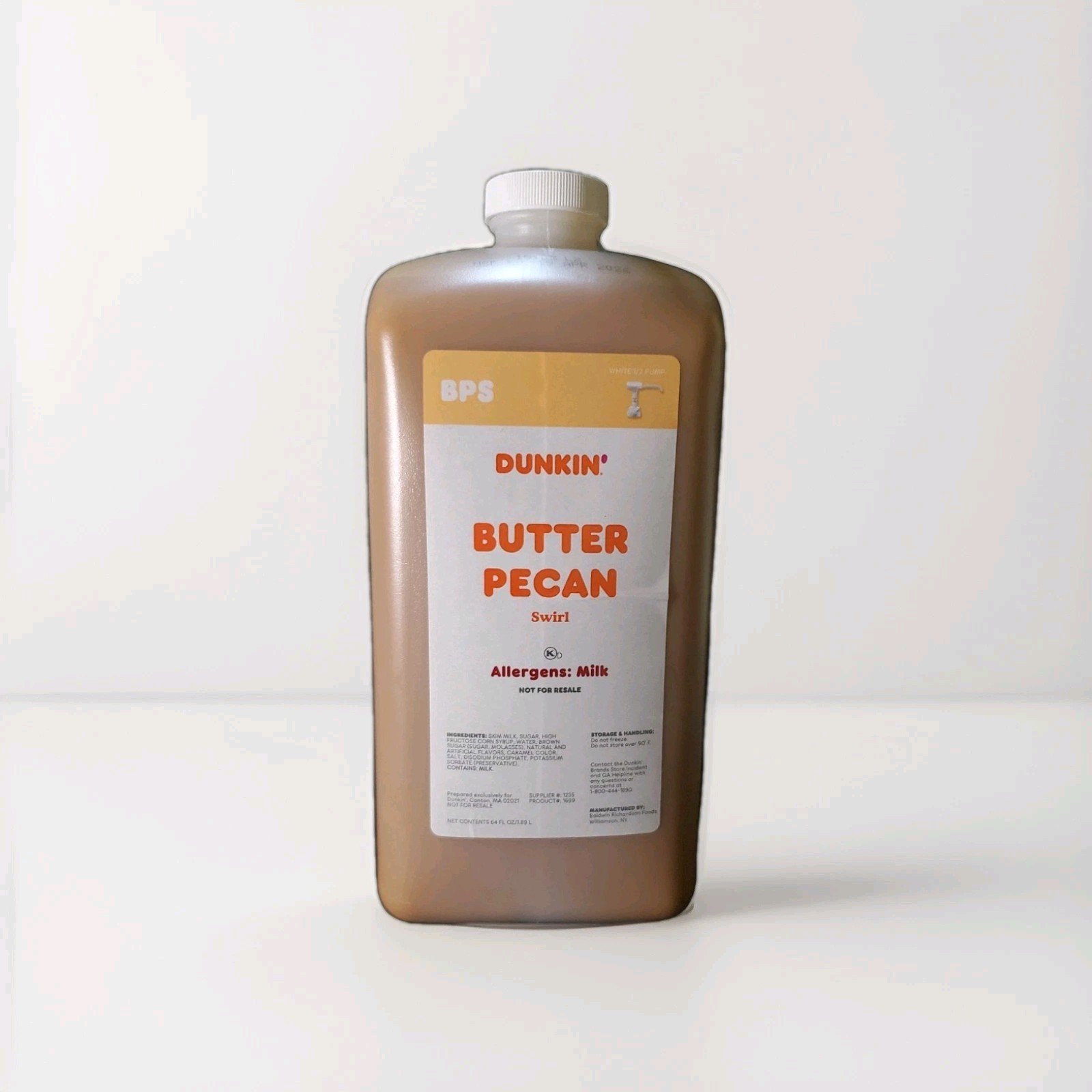 Dunkin Donuts Butter Pecan Swirl With Pump 64 oz Jug (BEST PRICE) (RELIABLE)