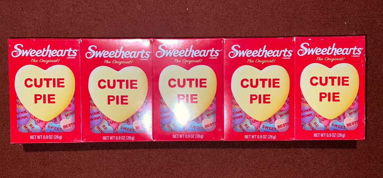 5 Pack Lot -Sweethearts The Original Cutie Pie CONVERSATION HEARTS BB: June 2026