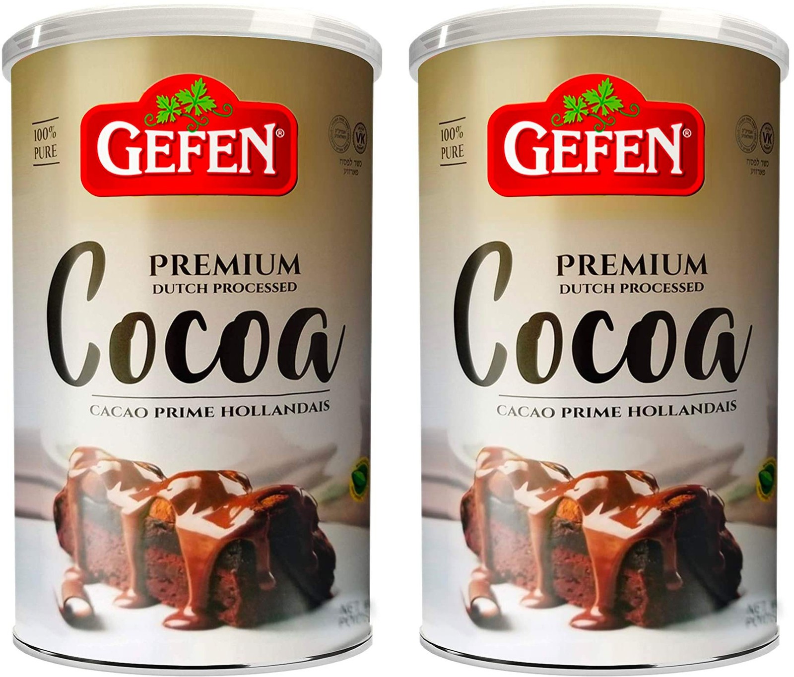 Gefen 100 Pure Premium Dutch Processed Cocoa 16oz 2 Pack, Kosher for Passover