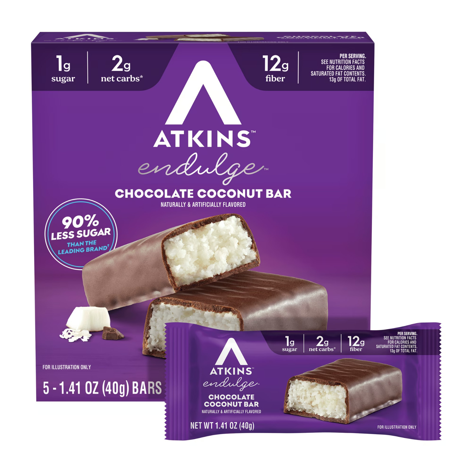 (2 pack) Chocolate Coconut Snack Bars 5 Count Boxes Individually Wrapped Treats