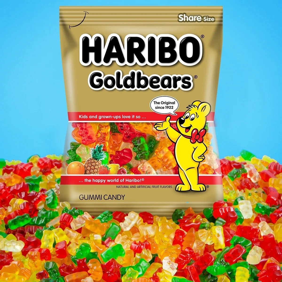 HARIBO Goldbears Original Fruit Gummy Candy, 28.8 oz Bulk Party-Size Bag