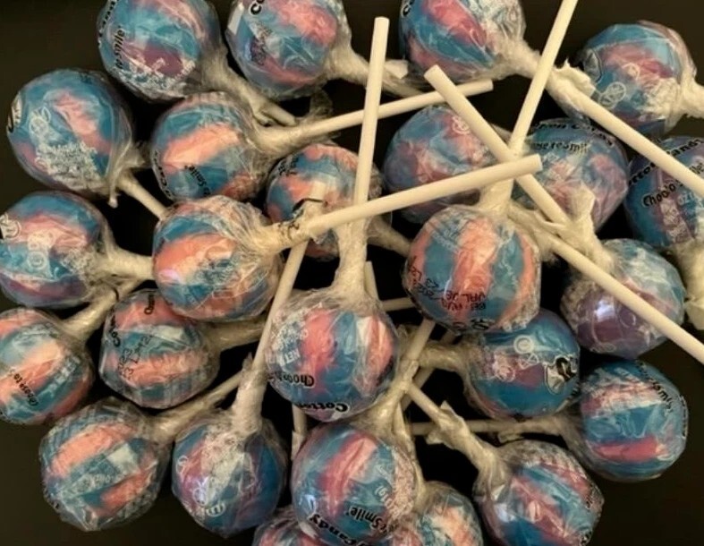 ORIGINAL GOURMET Lollipops/Suckers *COTTON CANDY FLAVOR- 25 LARGE LOLLIPOPS*
