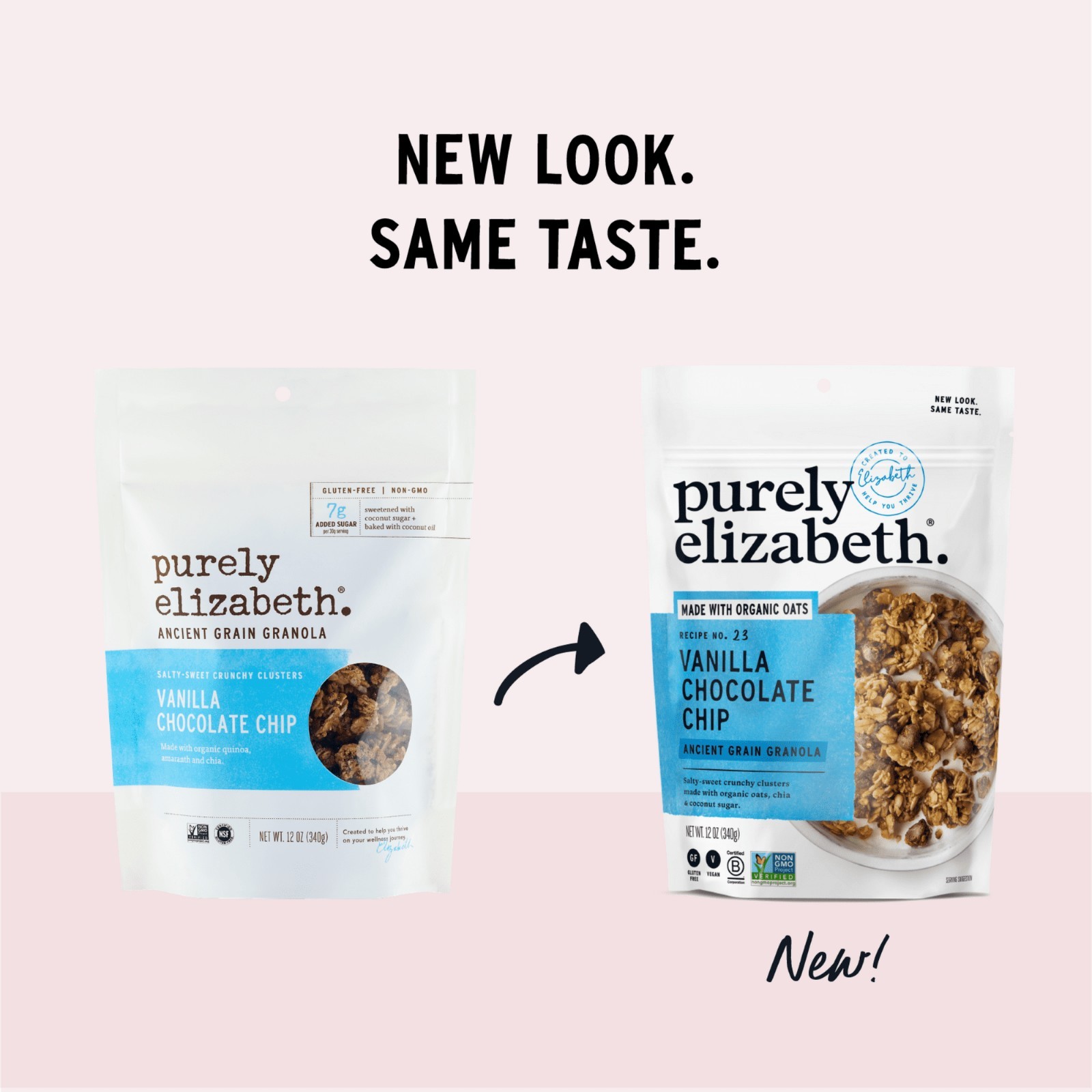 Purely Elizabeth Vanilla Chocolate Chip Granola Gluten Free 10 oz 1 or 2 Pack