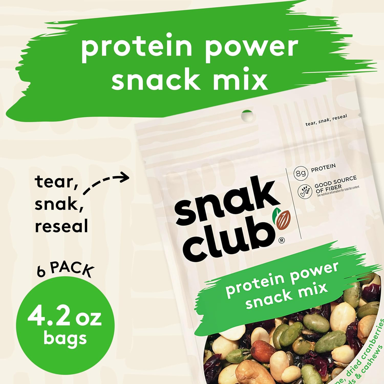 Protein Power Snack Mix with Peanuts, Roasted Edamame, Dried Cranberries, Pumpki