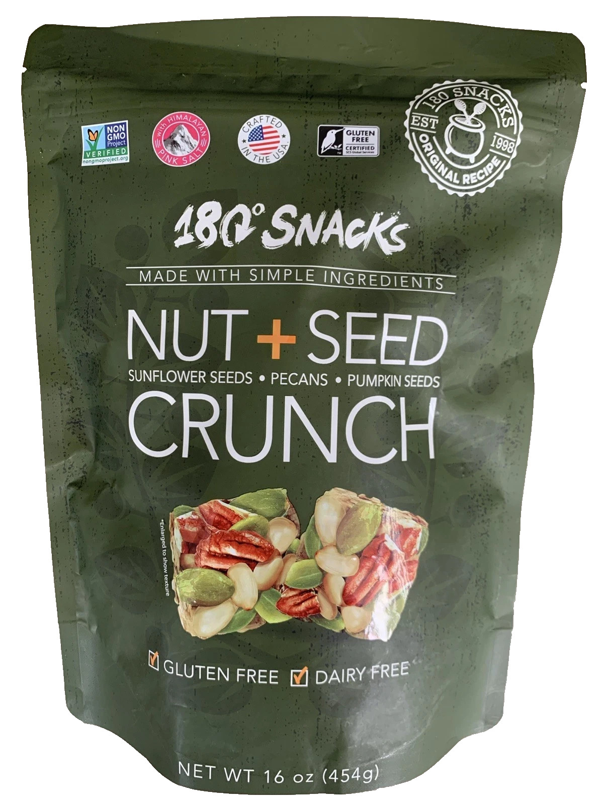 180 Snacks Nut Seed Crunch Sunflower Seeds Pecans Pumpkin 16 Oz