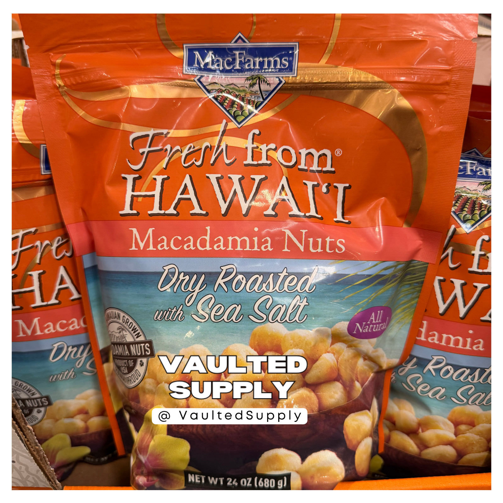MacFarms Hawaii Macadamia Nuts 24oz – Dry Roasted with Sea Salt EXP 07/26